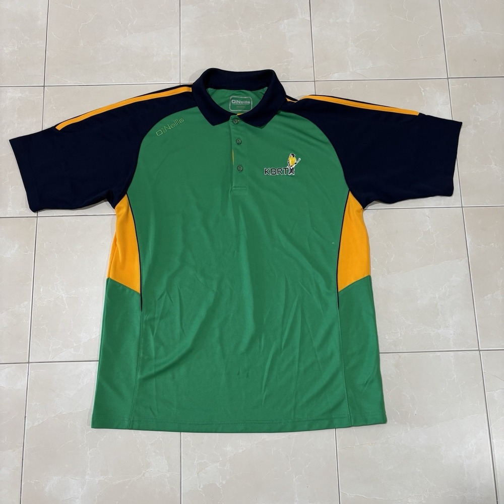 Vintage Rugby Football Jersey KBRT Parrot Men's Large Polo Irish Canterbury